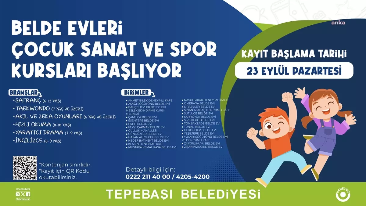 Tepebaşı Belediyesi’nden Ücretsiz Çocuk Programları Kayıtları Başlıyor